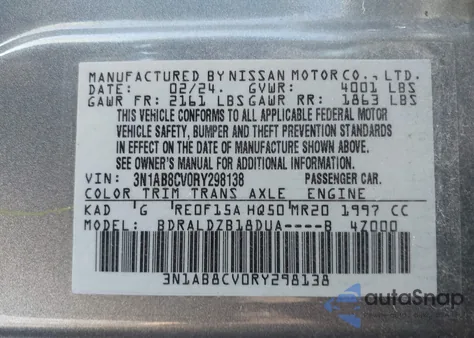 2024 Nissan Sentra Sv Xtronic Cvt z USA, uszkodzony, nr VIN 3N1AB8CV0RY298138